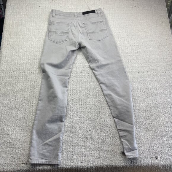 Black Bull Jeans Men’s Sz 33 Light Gray Denim Skinny Fit Slim Straight Casual - Picture 12 of 12